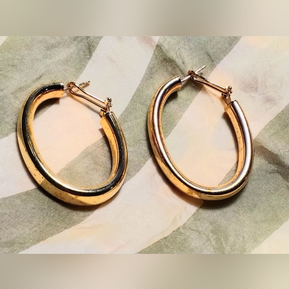 Bronze Milor Italy Oval Hoop Earrings